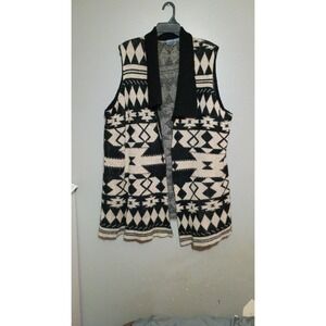 Signature Weekend‎ Cardigan Sweater Womens Large Multi Aztec Print Open Size 1X